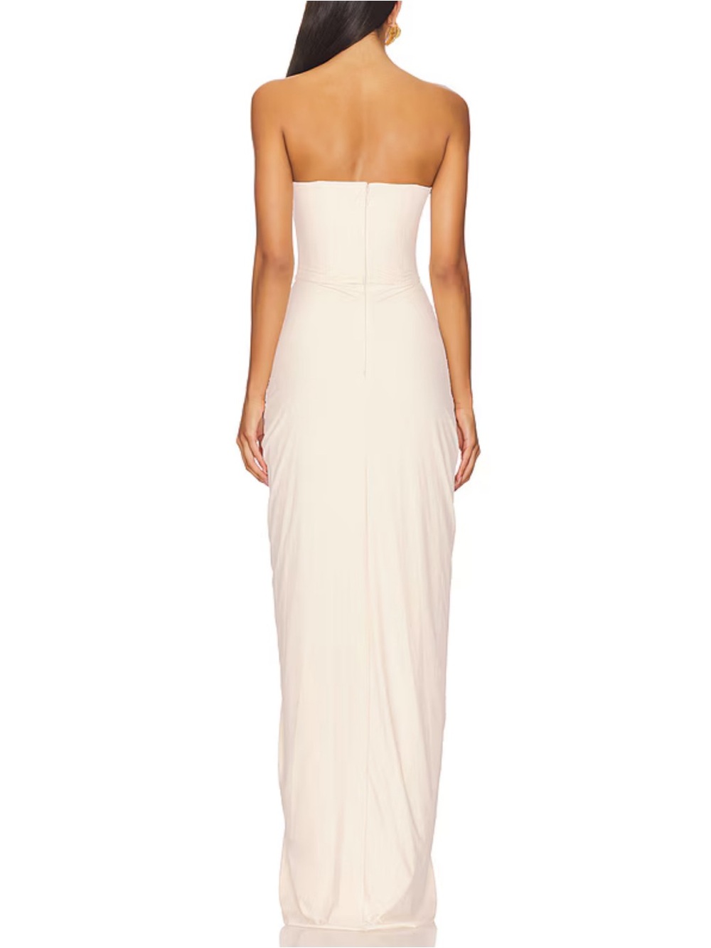 Pearl Gown Deme by Gabriella Bustier Strapless Ivory Ruched Maxi Dress - Picture 2 of 9